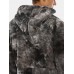 Mens Tie Dye Warm Fleece Plush Hooded Jumpsuit One Piece Home Sleepwear