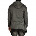 Mens Fashion Mid Long Avant  garde Irregular Hem Solid Color Pockets Hooded Cardigans