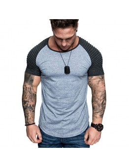 Men’s T  Shirts Round Collar T  Shirts Quick Drying Elasticity Basketball Sportswear Fitness Gym Running Short Shirts