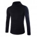 Mens Casual Turtleneck Knitted Sweater Solid Color Slim Fit Pullover Sweater