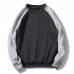 Autumn Winter Men’s Loose Color Block Casual O Neck Long Sleeve Pullovers