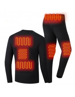 Men Women Electric Heated Underwear Suit Thermal Elastic Heating Pants Winter