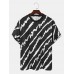 Men Brush Pattern Round Neck Short Sleeve Soft Cool Casual T  Shirts LU MINGKUN-Exclusive link