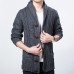 Fall Winter Mens Casual Sweater Coat Knitted Cardigan Large Lapel Long sleeves Tide Sweater