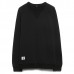 Autumn Winter Fashion Pure Color Round Neck Men Pullover Casual Long Sleeved Cotton Tops