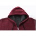 Mens Thick Velvet Casual Thermal Knitting Cardigans Hooded Color Matching Sweaters