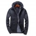 Mens Winter Fleece Thicken Pockets Cardigans Knit Zipper Solid Color Warm Sweaters